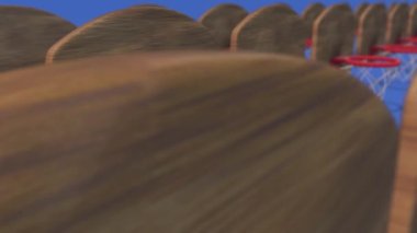 Üst üste 4k 'de çoklu basketbol potası.