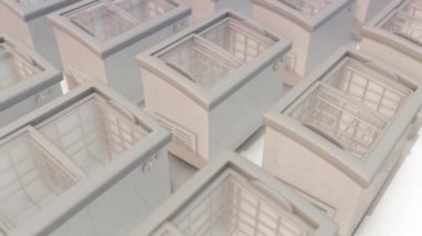 Dondurma dondurucuları beyaz arka planda izole edilmiş buzdolabı temiz buzdolabı