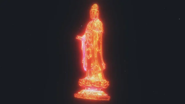 Guanyin Budist Bodhisattva Siberpunk Tarzı — Stok fotoğraf