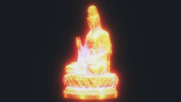 Hint Tanrısı avalokiteshvara Cyberpunk Style holo — Stok fotoğraf