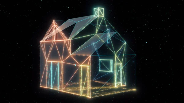 Minimal House Icon Hud Hologram — Φωτογραφία Αρχείου