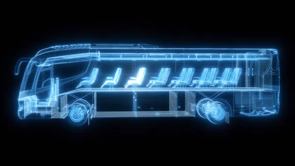 Siyah arkaplan v2 üzerinde Buss Hud Hologramı izole edildi
