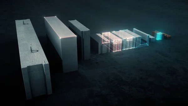 3d Endüstriyel İnşaat Bloklarının Resmedilmesi