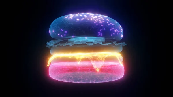 Burger Hud Hologramının 3D çizimi