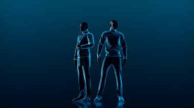 Erkek mankenin hologramının 3D çizimi