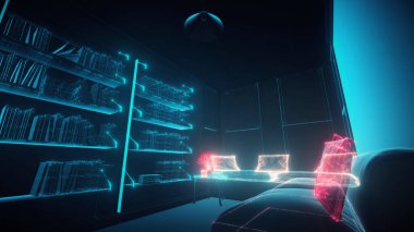 Cozy Room Hud Hologramının 3D çizimi