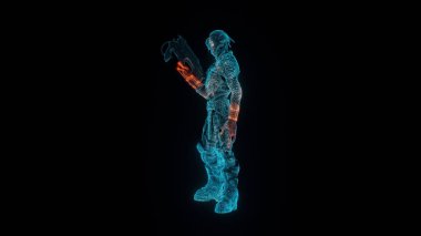 Uzaylı Asker Hologramının 3D çizimi