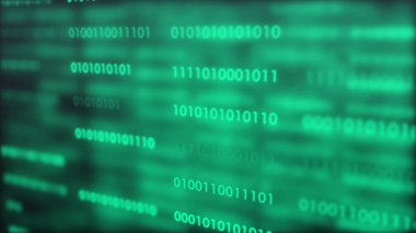 Yeşil Sayısal Kaynak Kod Teknolojisi Arkaplanının 3D çizimi