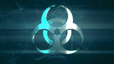 Dijital Virüs Siber Biyolojik Tehlike 'nin 3D çizimi