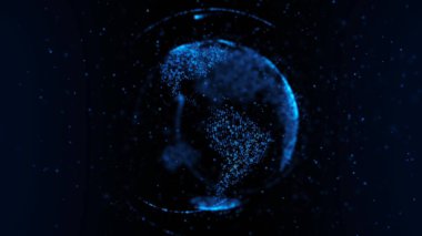 Parçacık Dünya hologramının 3D çizimi