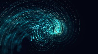 Soyut ve Fütürist Mavi Dönen Çizgilerin 3D çizimi