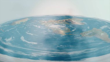 Düz dünya teorisinin 3D çizimi