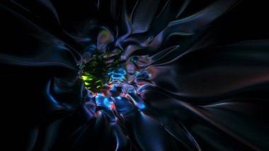 Renkli Yansımalar Tünelinin 3D çizimi