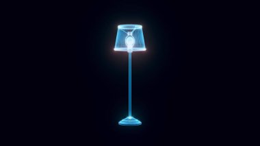 Ayakta Duran Lamba Hologramının 3D çizimi