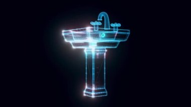 Banyo lavabosu hologram 4K
