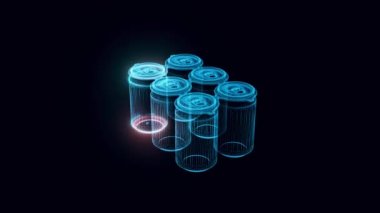 Bira Kutuları Yığını Hologram 4k