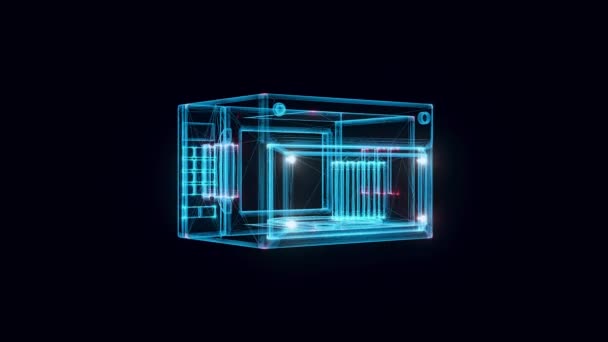 Mikrovawe hologram 4k — Stock video