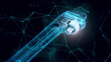 Boru Anahtarı hologramı 4K 'yı kapatın