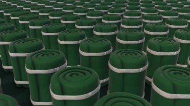  4k satırında Çoklu Yeşil Uyku Torbası