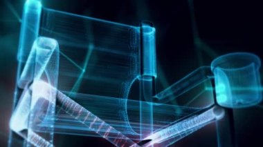 Katlanan Sandalye hologramı 4K 'yı kapatın