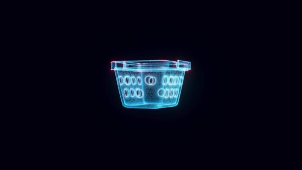Plastic Basket hologram 4k — Stock Video