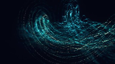 Soyut ve Fütürist Mavi Dönen Çizgilerin 3D çizimi