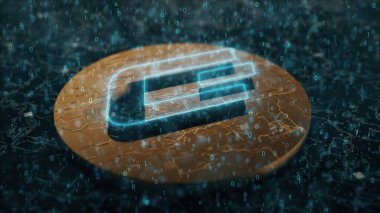 Dash Dijital Şifreleme Parolasının 3D çizimi