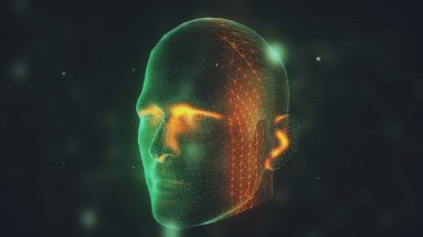 3d rendered illustration of 3D Face Head Scanning clipart