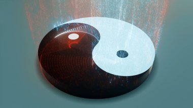 Soyut Yin Yang 'ın 3D çizimi