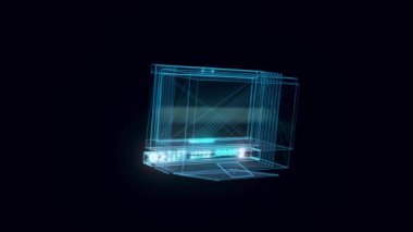 Stüdyo video kamera görüntüleme hologramı 4k döndürür