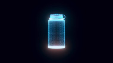 Su şişesi veya termos hologramı 