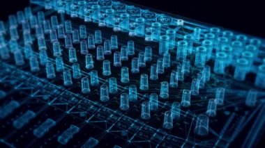 Soundboard hologramı. 4K 'yı kapatın.