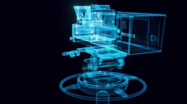 TV kamerası hologramı. 4K 'yı kapatın.