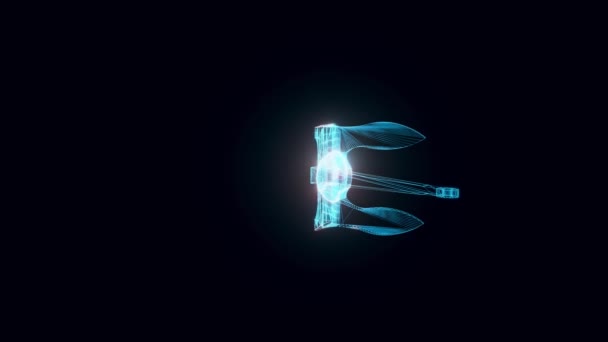 Holograma de ancla de la Marina vieja girando — Vídeo de stock