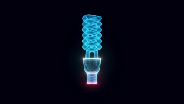 Energiebesparend Lichte hologram Roterend — Stockvideo
