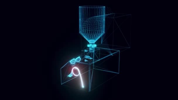 Hologramm der Sahnemaschine rotierend — Stockvideo