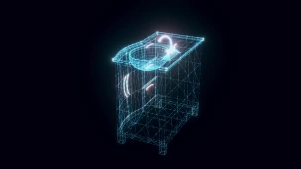 Marmur łazienka zlewozmywak hologram obracanie — Wideo stockowe