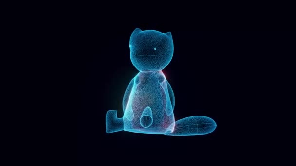 Toy fox hologram obrotowy — Wideo stockowe