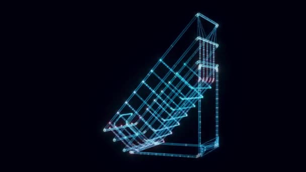 Hologramme de panier de chocolat vide rotatif — Video