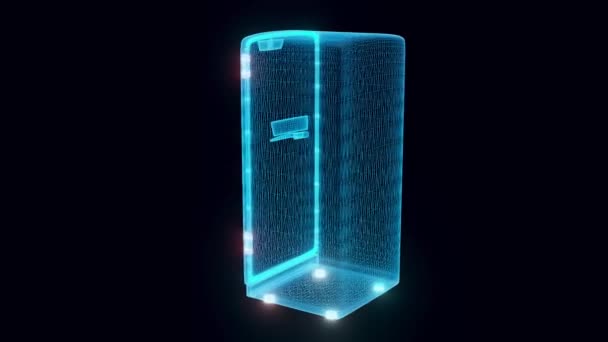 Holograma clássico do refrigerador que gira — Vídeo de Stock