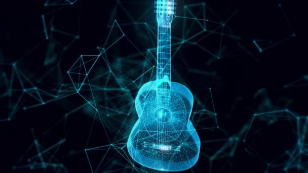 Hologramme de guitare Gros plan — Video