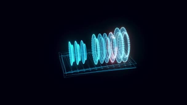 Hologramm des Tellergestells rotierend — Stockvideo