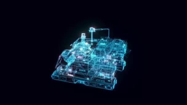 M.E.V. Vehicle hologram Rotating — 图库视频影像
