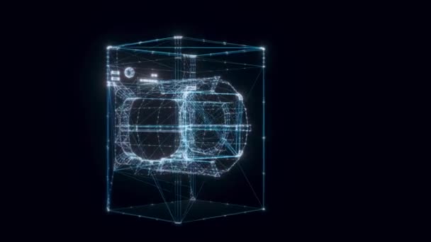 Hologramm der Trockenmaschine Rotierend — Stockvideo