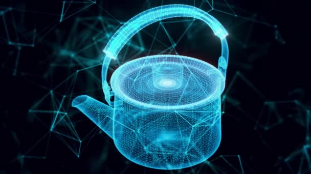 Kettle hologramı. Kapatın. — Stok video