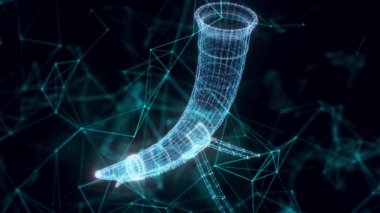 İçme borusu hologramı. Kapat.
