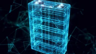 Bilimkurgu bataryası hologramı. Kapatın.