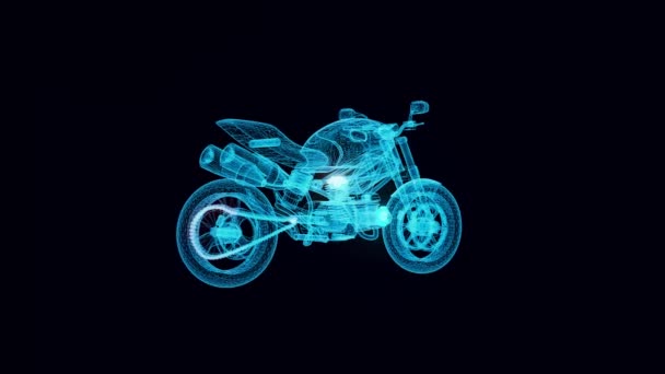 Holograma de bicicleta rotativa — Vídeo de Stock