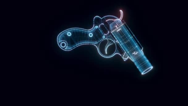 Flare gun hologram Rotating — Stock Video