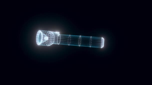 Taschenlampe Hologramm Rotierend — Stockvideo